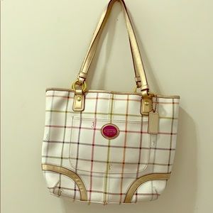 Plaid coach bag